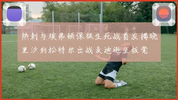 热刺与埃弗顿保级生死战首发揭晓里沙利松特尔出战麦迪逊坐板凳